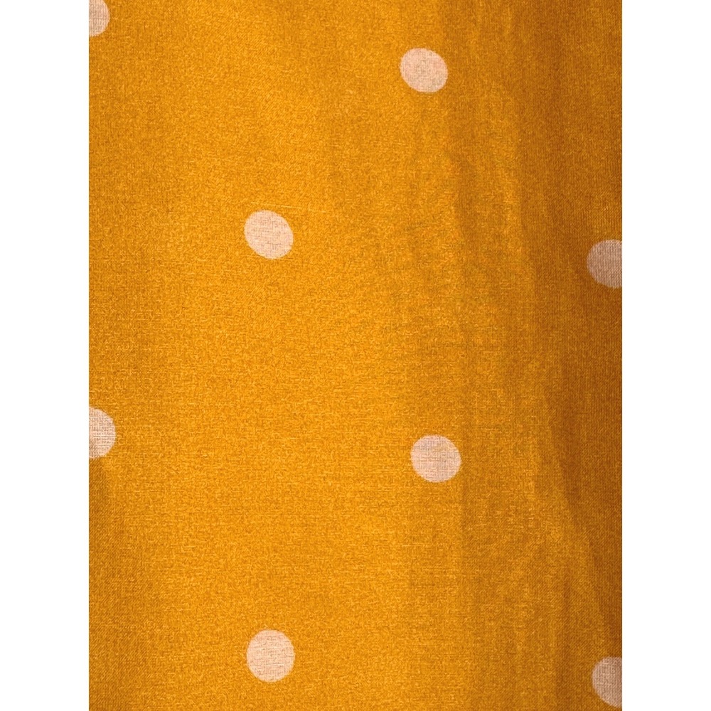 SEZANE Size 42 8-10 Shirt Mustard Yellow Polka Dot Silk Cotton Button Down - Picture 4 of 7
